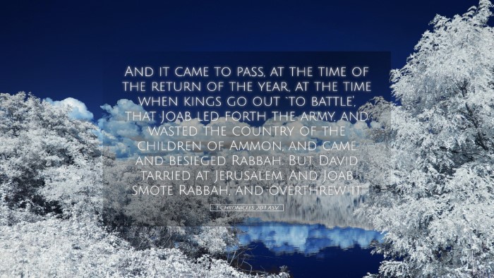 Picture 05 - 1 Chronicles 20:1 ASV Desktop Wallpaper - And it came to pass, at the time of the return of - Desktop Bible Verse Wallpaper