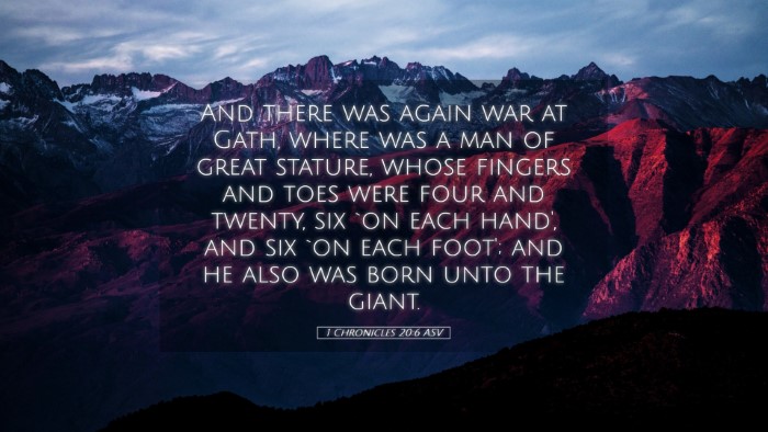 Picture 05 - 1 Chronicles 20:6 ASV Desktop Wallpaper - And there was again war at Gath, where was a man - Desktop Bible Verse Wallpaper