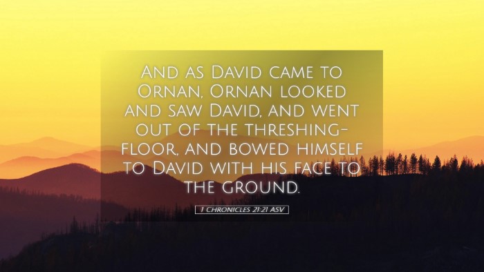 Picture 05 - 1 Chronicles 21:21 ASV Desktop Wallpaper - And as David came to Ornan, Ornan looked and saw - Desktop Bible Verse Wallpaper