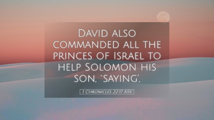 Picture 05 - 1 Chronicles 22:17 ASV Desktop Wallpaper - David also commanded all the princes of Israel to - Desktop Bible Verse Wallpaper