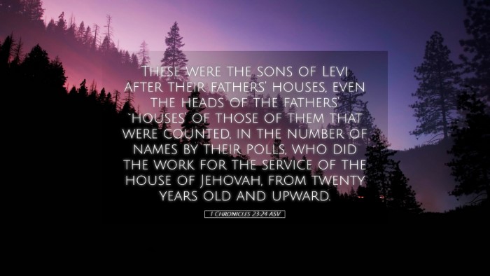 Picture 05 - 1 Chronicles 23:24 ASV Desktop Wallpaper - These were the sons of Levi after their fathers' - Desktop Bible Verse Wallpaper