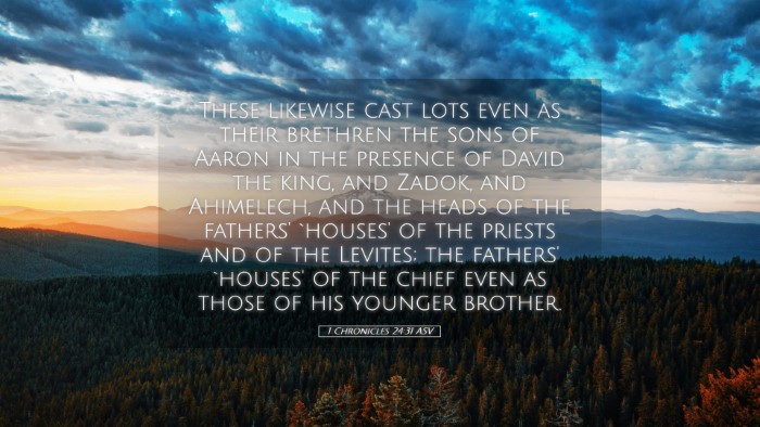 Picture 05 - 1 Chronicles 24:31 ASV Desktop Wallpaper - These likewise cast lots even as their brethren - Desktop Bible Verse Wallpaper