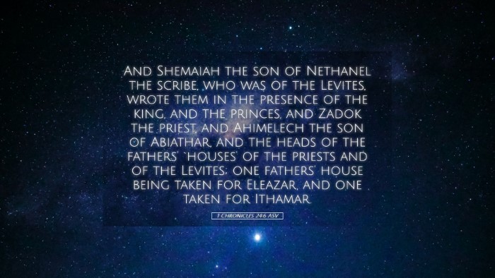 Picture 05 - 1 Chronicles 24:6 ASV Desktop Wallpaper - And Shemaiah the son of Nethanel the scribe, who - Desktop Bible Verse Wallpaper
