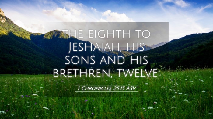 Picture 05 - 1 Chronicles 25:15 ASV Desktop Wallpaper - the eighth to Jeshaiah, his sons and his - Desktop Bible Verse Wallpaper