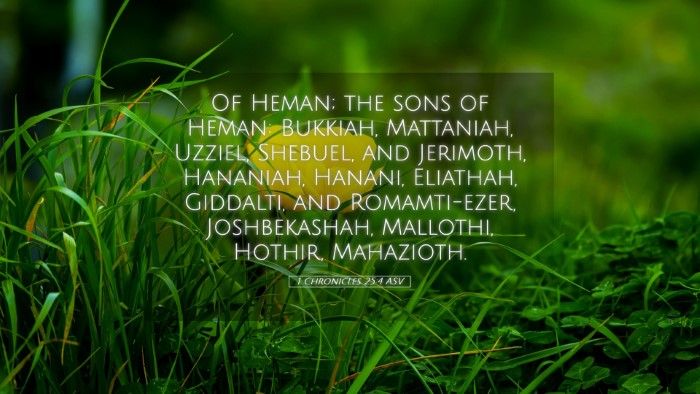 Picture 05 - 1 Chronicles 25:4 ASV Desktop Wallpaper - Of Heman; the sons of Heman: Bukkiah, Mattaniah, - Desktop Bible Verse Wallpaper