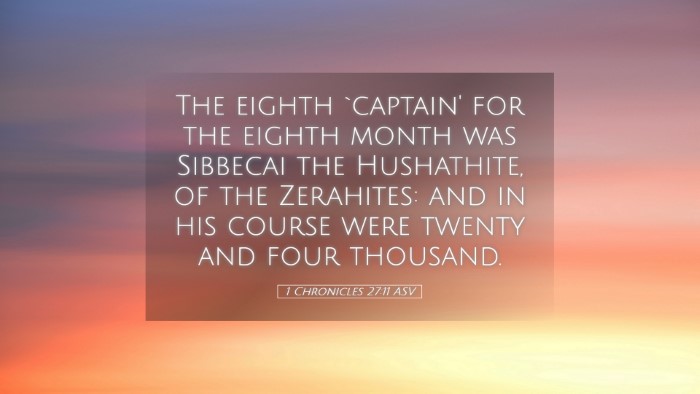 Picture 05 - 1 Chronicles 27:11 ASV Desktop Wallpaper - The eighth `captain' for the eighth month was - Desktop Bible Verse Wallpaper