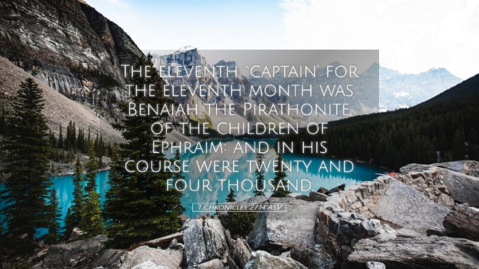 Picture 05 - 1 Chronicles 27:14 ASV Desktop Wallpaper - The eleventh `captain' for the eleventh month was - Desktop Bible Verse Wallpaper