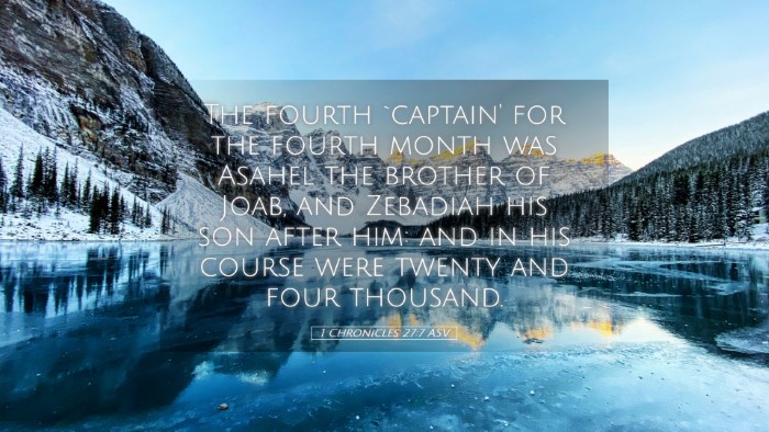 Picture 05 - 1 Chronicles 27:7 ASV Desktop Wallpaper - The fourth `captain' for the fourth month was - Desktop Bible Verse Wallpaper