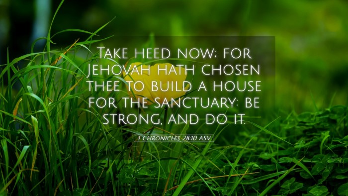 Picture 05 - 1 Chronicles 28:10 ASV Desktop Wallpaper - Take heed now; for Jehovah hath chosen thee to - Desktop Bible Verse Wallpaper
