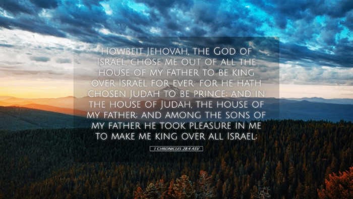Picture 05 - 1 Chronicles 28:4 ASV Desktop Wallpaper - Howbeit Jehovah, the God of Israel, chose me out - Desktop Bible Verse Wallpaper