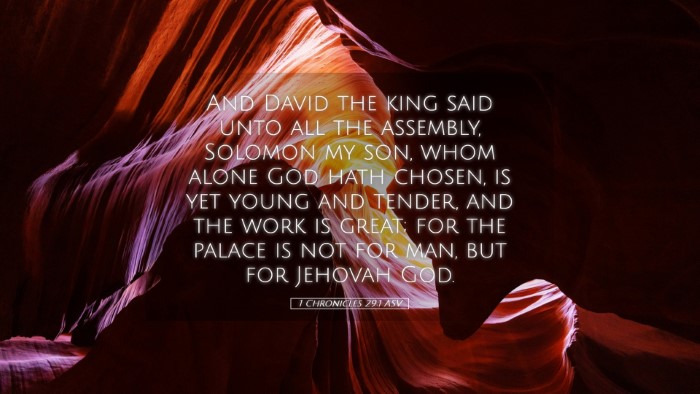 Picture 05 - 1 Chronicles 29:1 ASV Desktop Wallpaper - And David the king said unto all the assembly, - Desktop Bible Verse Wallpaper