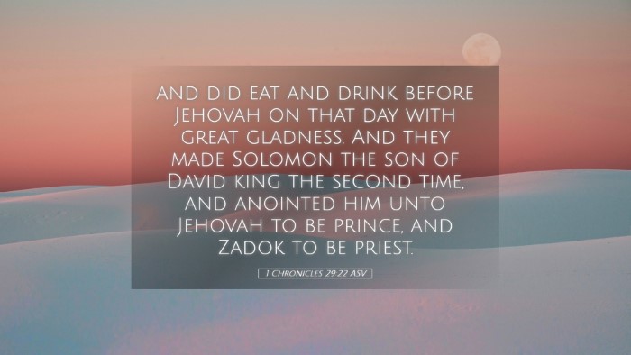 Picture 05 - 1 Chronicles 29:22 ASV Desktop Wallpaper - and did eat and drink before Jehovah on that day - Desktop Bible Verse Wallpaper