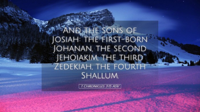 Picture 05 - 1 Chronicles 3:15 ASV Desktop Wallpaper - And the sons of Josiah: the first-born Johanan, - Desktop Bible Verse Wallpaper