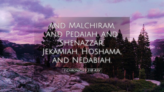 Picture 05 - 1 Chronicles 3:18 ASV Desktop Wallpaper - and Malchiram, and Pedaiah, and Shenazzar, - Desktop Bible Verse Wallpaper