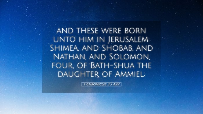 Picture 05 - 1 Chronicles 3:5 ASV Desktop Wallpaper - and these were born unto him in Jerusalem: - Desktop Bible Verse Wallpaper