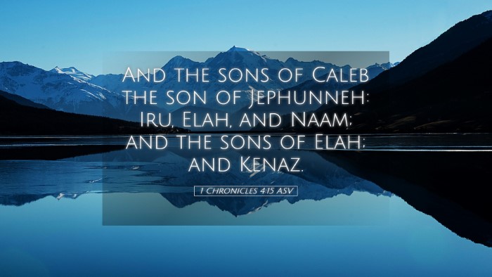 Picture 05 - 1 Chronicles 4:15 ASV Desktop Wallpaper - And the sons of Caleb the son of Jephunneh: Iru, - Desktop Bible Verse Wallpaper