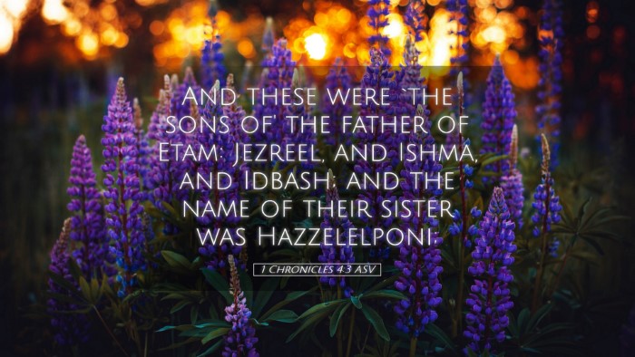 Picture 05 - 1 Chronicles 4:3 ASV Desktop Wallpaper - And these were `the sons of' the father of Etam: - Desktop Bible Verse Wallpaper