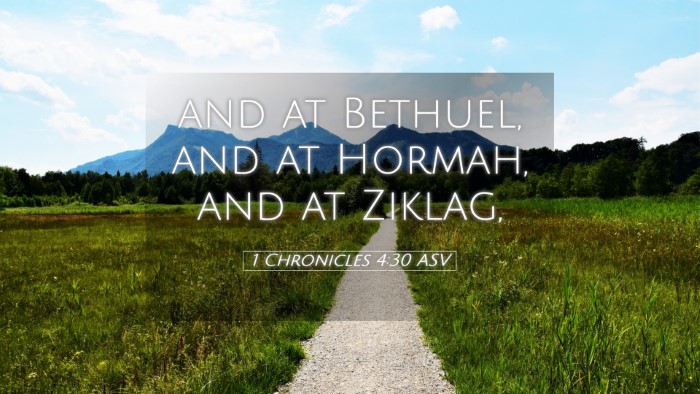 Picture 05 - 1 Chronicles 4:30 ASV Desktop Wallpaper - and at Bethuel, and at Hormah, and at - Desktop Bible Verse Wallpaper