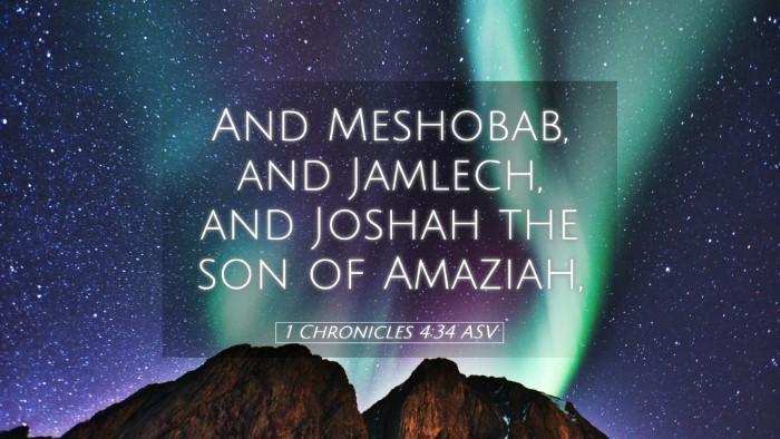 Picture 05 - 1 Chronicles 4:34 ASV Desktop Wallpaper - And Meshobab, and Jamlech, and Joshah the son of - Desktop Bible Verse Wallpaper