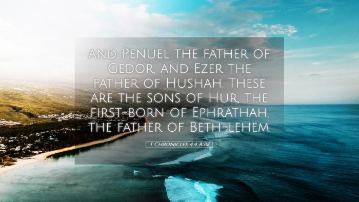 Picture 05 - 1 Chronicles 4:4 ASV Desktop Wallpaper - and Penuel the father of Gedor, and Ezer the - Desktop Bible Verse Wallpaper