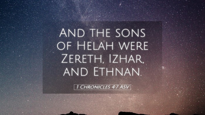 Picture 05 - 1 Chronicles 4:7 ASV Desktop Wallpaper - And the sons of Helah were Zereth, Izhar, and - Desktop Bible Verse Wallpaper