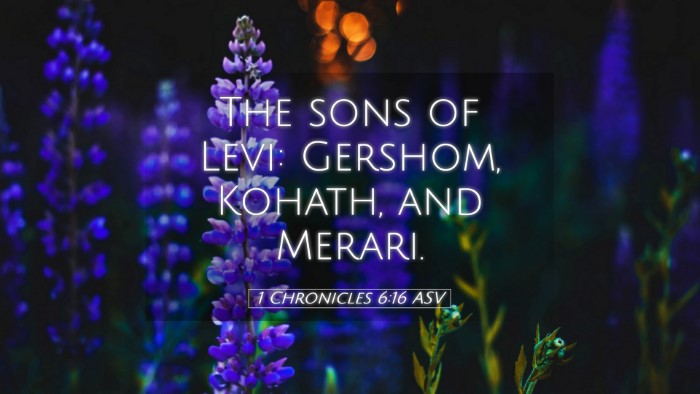 Picture 05 - 1 Chronicles 6:16 ASV Desktop Wallpaper - The sons of Levi: Gershom, Kohath, and - Desktop Bible Verse Wallpaper