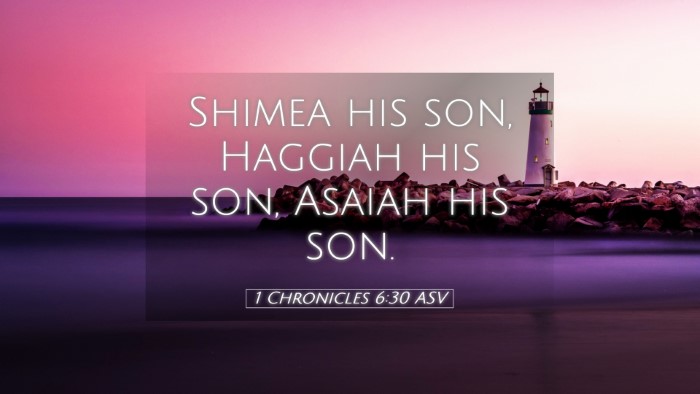 Picture 05 - 1 Chronicles 6:30 ASV Desktop Wallpaper - Shimea his son, Haggiah his son, Asaiah his - Desktop Bible Verse Wallpaper