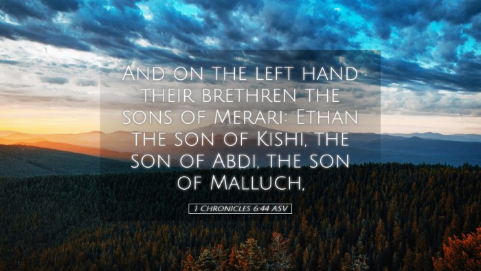 Picture 05 - 1 Chronicles 6:44 ASV Desktop Wallpaper - And on the left hand their brethren the sons of - Desktop Bible Verse Wallpaper