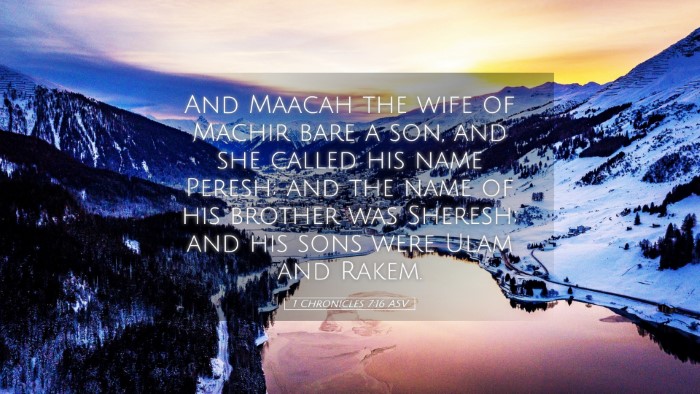 Picture 05 - 1 Chronicles 7:16 ASV Desktop Wallpaper - And Maacah the wife of Machir bare a son, and she - Desktop Bible Verse Wallpaper