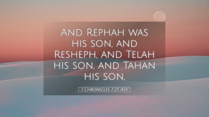 Picture 05 - 1 Chronicles 7:25 ASV Desktop Wallpaper - And Rephah was his son, and Resheph, and Telah - Desktop Bible Verse Wallpaper