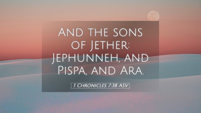 Picture 05 - 1 Chronicles 7:38 ASV Desktop Wallpaper - And the sons of Jether: Jephunneh, and Pispa, and - Desktop Bible Verse Wallpaper