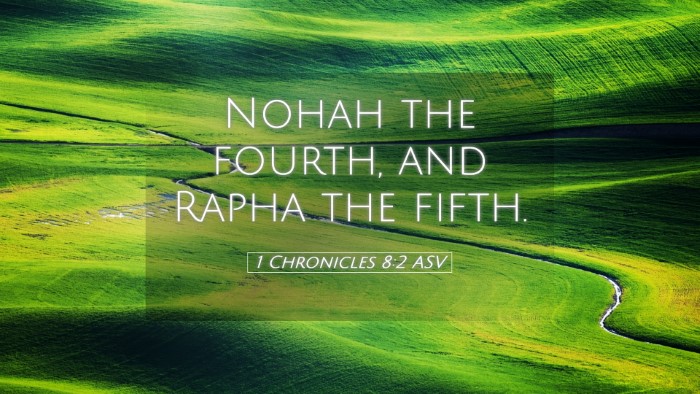 Picture 05 - 1 Chronicles 8:2 ASV Desktop Wallpaper - Nohah the fourth, and Rapha the - Desktop Bible Verse Wallpaper
