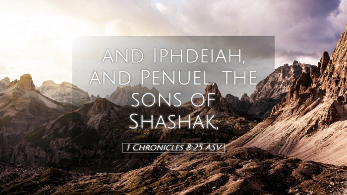 Picture 05 - 1 Chronicles 8:25 ASV Desktop Wallpaper - and Iphdeiah, and Penuel, the sons of - Desktop Bible Verse Wallpaper