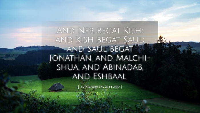 Picture 05 - 1 Chronicles 8:33 ASV Desktop Wallpaper - And Ner begat Kish; and Kish begat Saul; and Saul - Desktop Bible Verse Wallpaper