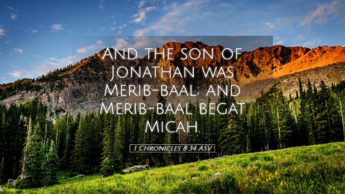 Picture 05 - 1 Chronicles 8:34 ASV Desktop Wallpaper - And the son of Jonathan was Merib-baal; and - Desktop Bible Verse Wallpaper