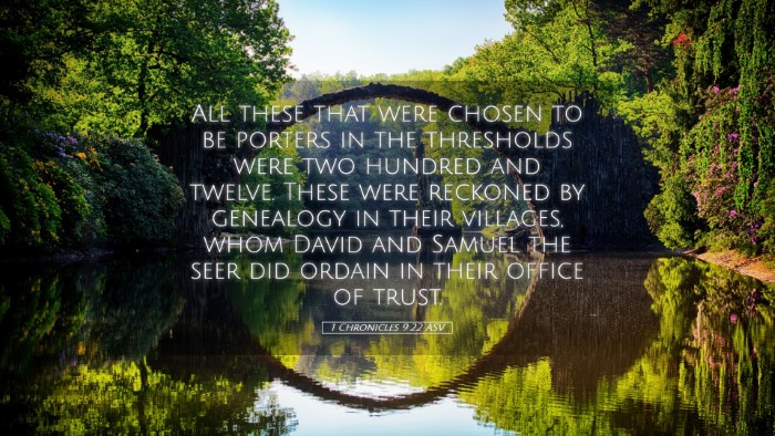 Picture 05 - 1 Chronicles 9:22 ASV Desktop Wallpaper - All these that were chosen to be porters in the - Desktop Bible Verse Wallpaper