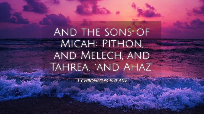 Picture 05 - 1 Chronicles 9:41 ASV Desktop Wallpaper - And the sons of Micah: Pithon, and Melech, and - Desktop Bible Verse Wallpaper