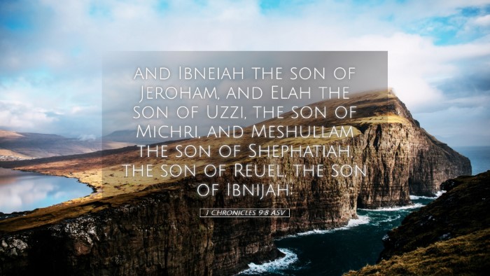 Picture 05 - 1 Chronicles 9:8 ASV Desktop Wallpaper - and Ibneiah the son of Jeroham, and Elah the son - Desktop Bible Verse Wallpaper