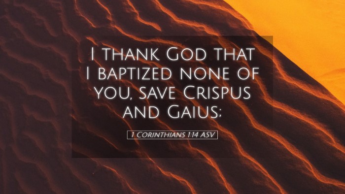 Picture 05 - 1 Corinthians 1:14 ASV Desktop Wallpaper - I thank God that I baptized none of you, save - Desktop Bible Verse Wallpaper