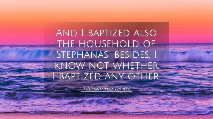 Picture 05 - 1 Corinthians 1:16 ASV Desktop Wallpaper - And I baptized also the household of Stephanas: - Desktop Bible Verse Wallpaper