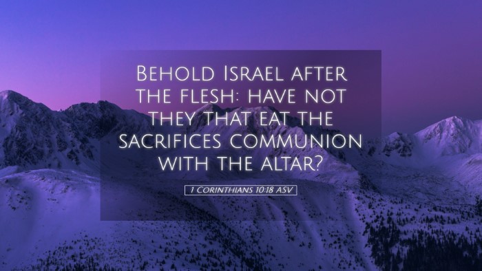 Picture 05 - 1 Corinthians 10:18 ASV Desktop Wallpaper - Behold Israel after the flesh: have not they that - Desktop Bible Verse Wallpaper