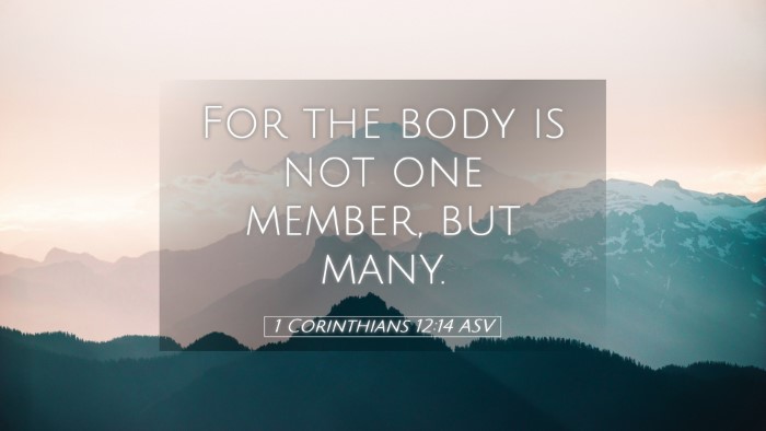 Picture 05 - 1 Corinthians 12:14 ASV Desktop Wallpaper - For the body is not one member, but - Desktop Bible Verse Wallpaper