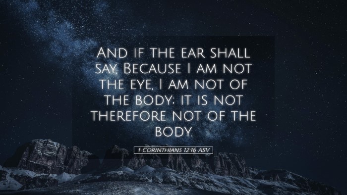 Picture 05 - 1 Corinthians 12:16 ASV Desktop Wallpaper - And if the ear shall say, Because I am not the - Desktop Bible Verse Wallpaper