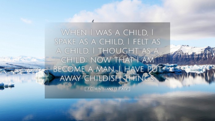 Picture 05 - 1 Corinthians 13:11 ASV Desktop Wallpaper - When I was a child, I spake as a child, I felt as - Desktop Bible Verse Wallpaper