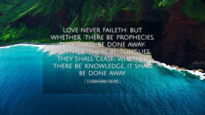 Picture 05 - 1 Corinthians 13:8 ASV Desktop Wallpaper - Love never faileth: but whether `there be' - Desktop Bible Verse Wallpaper