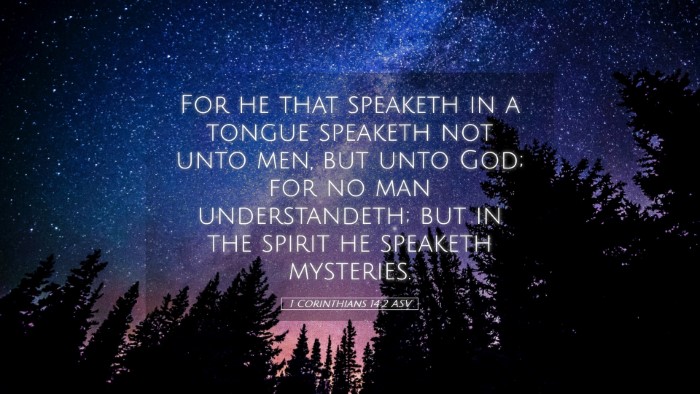 Picture 05 - 1 Corinthians 14:2 ASV Desktop Wallpaper - For he that speaketh in a tongue speaketh not - Desktop Bible Verse Wallpaper