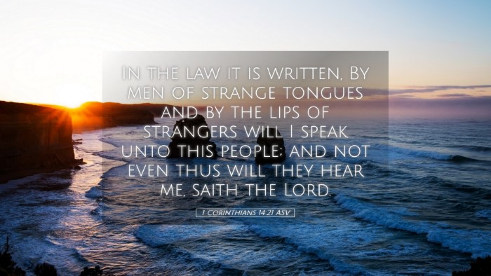 Picture 05 - 1 Corinthians 14:21 ASV Desktop Wallpaper - In the law it is written, By men of strange - Desktop Bible Verse Wallpaper