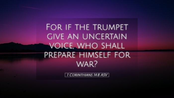 Picture 05 - 1 Corinthians 14:8 ASV Desktop Wallpaper - For if the trumpet give an uncertain voice, who - Desktop Bible Verse Wallpaper