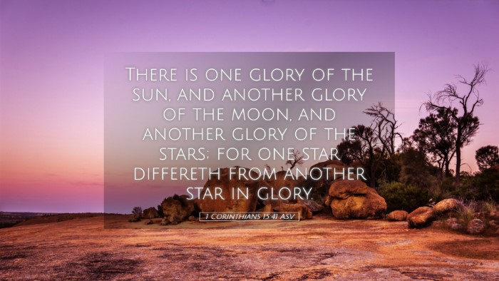 Picture 05 - 1 Corinthians 15:41 ASV Desktop Wallpaper - There is one glory of the sun, and another glory - Desktop Bible Verse Wallpaper