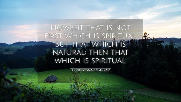 Picture 05 - 1 Corinthians 15:46 ASV Desktop Wallpaper - Howbeit that is not first which is spiritual, but - Desktop Bible Verse Wallpaper